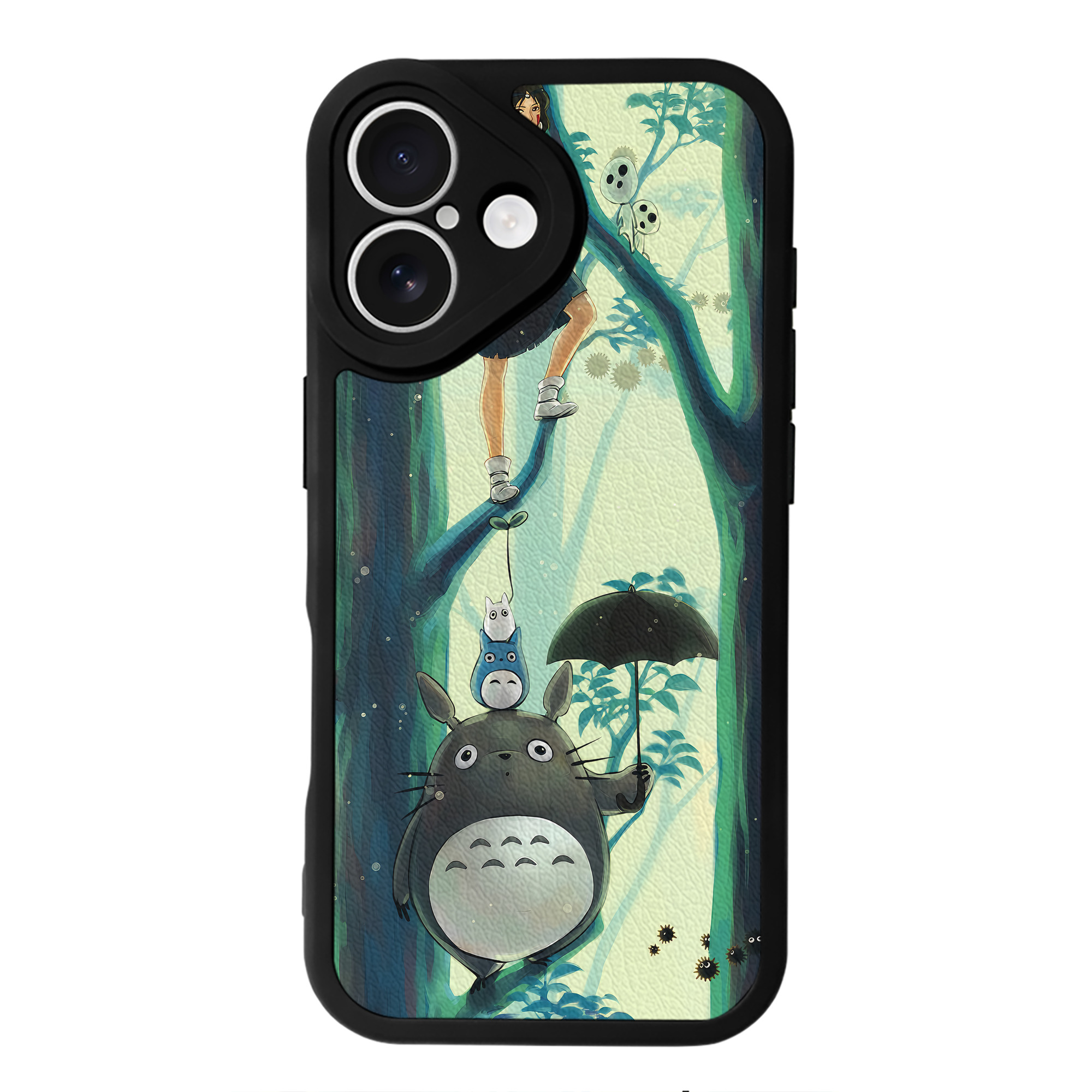 となりのトトロ 草壁メイ 草壁サツキ My Neighbor Totoro Satsuki Kusakabe Mei Kusakabe 【iPhone 16シリーズ対応】シリコンスマホケース（レザー調） 材質：シリコン